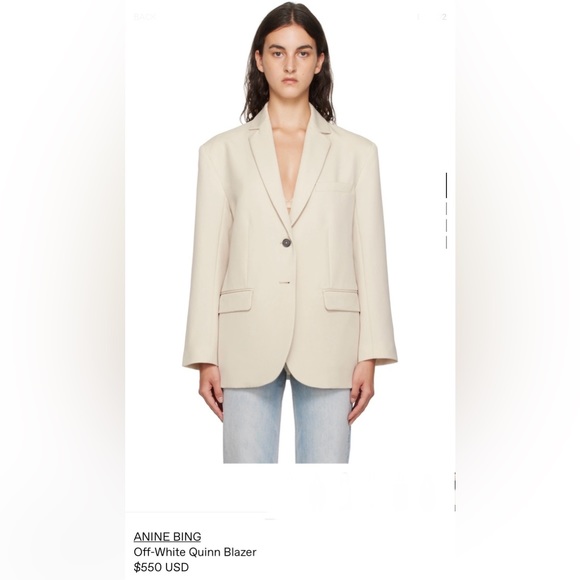 Anine Bing Jackets & Blazers - Anine Bing- Off-White Quinn Blazer, size XS Current season, NWT!!